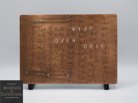 Horloge WordClock by StarkAllister - Dutch - Black