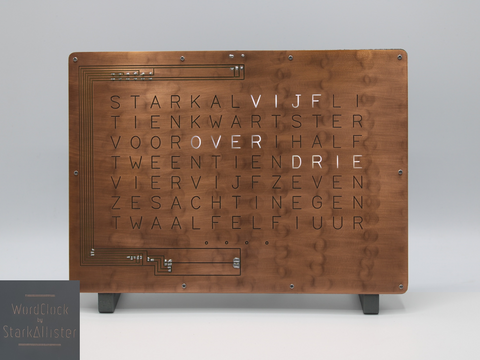 Horloge WordClock by StarkAllister - Dutch - Grey