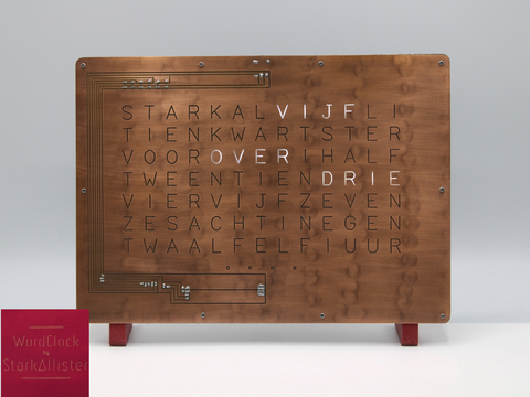 Horloge WordClock by StarkAllister - Dutch - Red