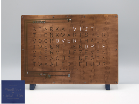 Horloge WordClock by StarkAllister - Dutch - Saphir Blue