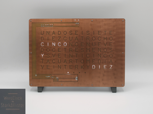 Horloge WordClock by StarkAllister - Espagnol - Gris Roche