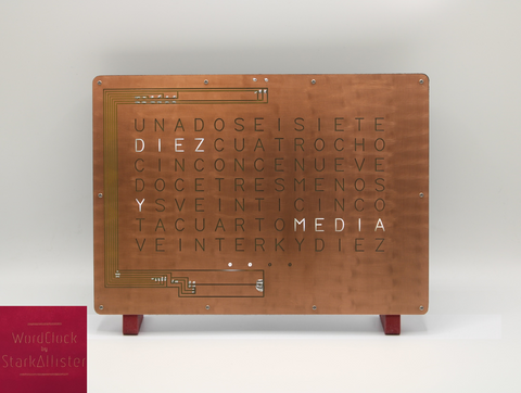 Horloge WordClock by StarkAllister - Espagnol - Rouge