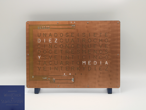 Horloge WordClock by StarkAllister - Espagnol - Bleu Saphir