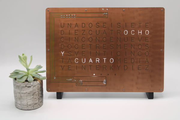 Horloge WordClock by StarkAllister - Espagnol - Noir