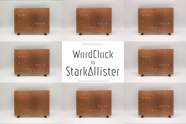 Horloge WordClock by StarkAllister - Espagnol - Noir