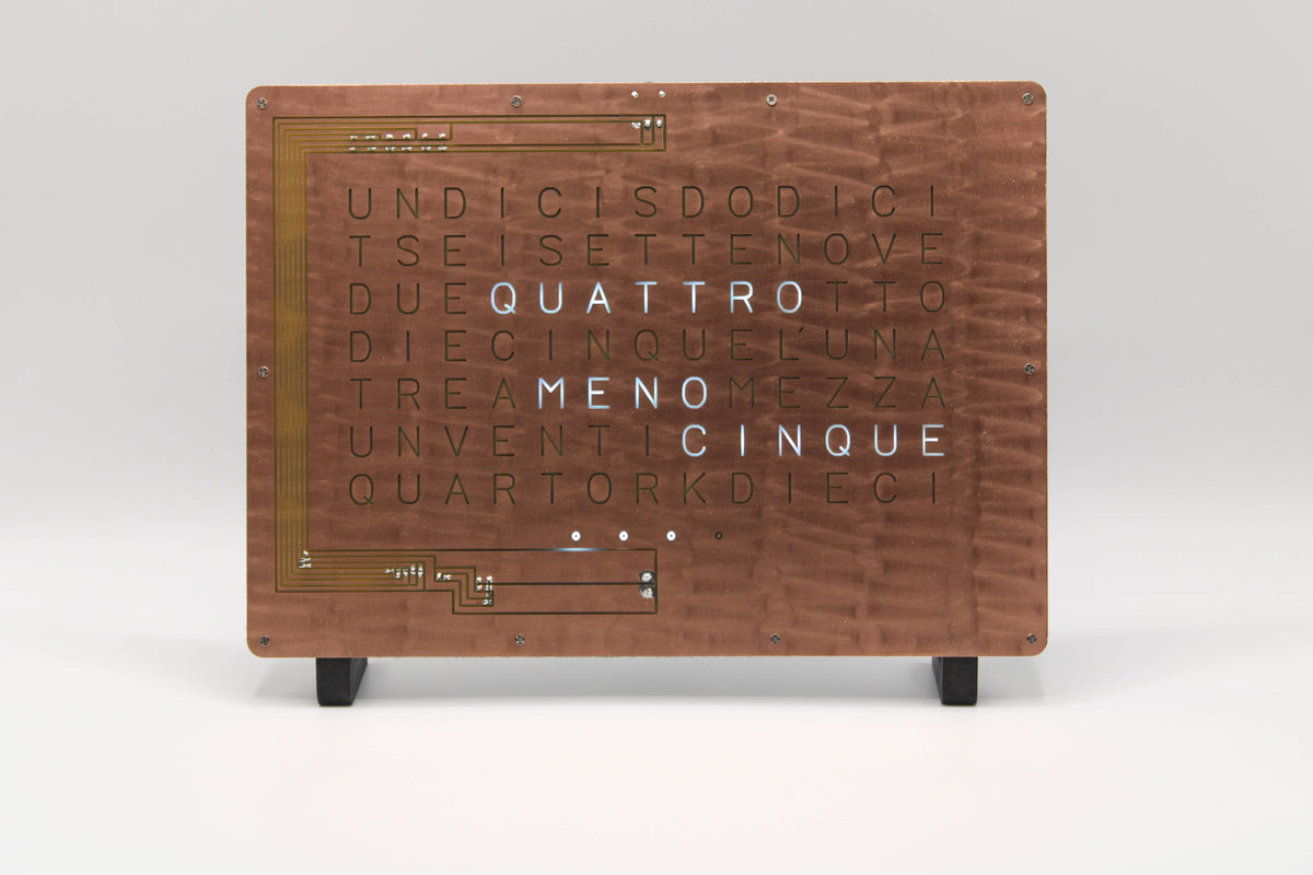 WordClock Jupiter Slate Look - Orologio con parole in tedesco