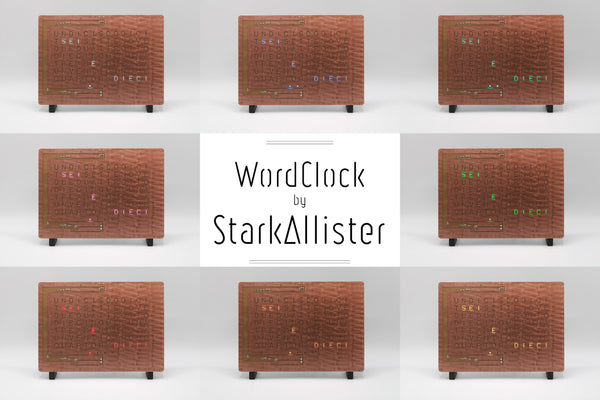 Horloge WordClock by StarkAllister - Italien - Gris Roche